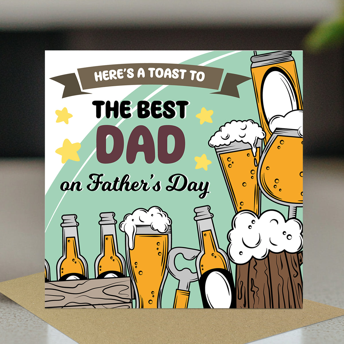 Fathers Day Best Dad Card From Daughter Son Novelty Beer Father
