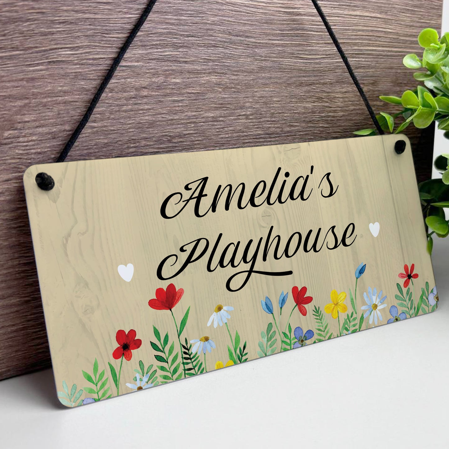 Personalised Child's Playhouse Sign Hanging Name Plaque Son Gift