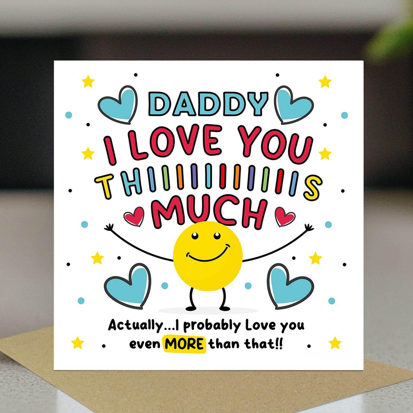 Card For Best Daddy I Love You This Much Daddy Birthday Card
