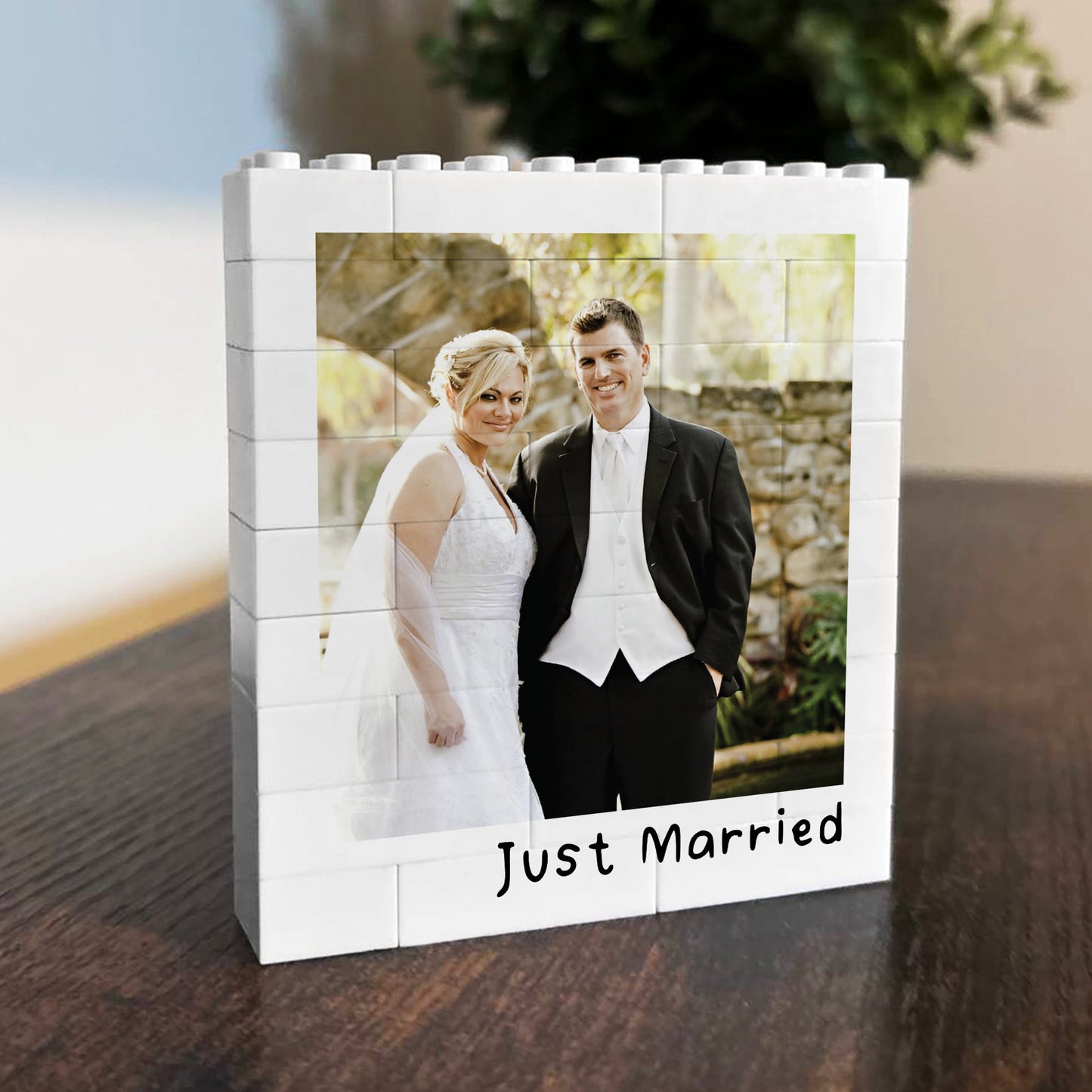 Personalised Just Married Wedding Gifts Photo Building Block