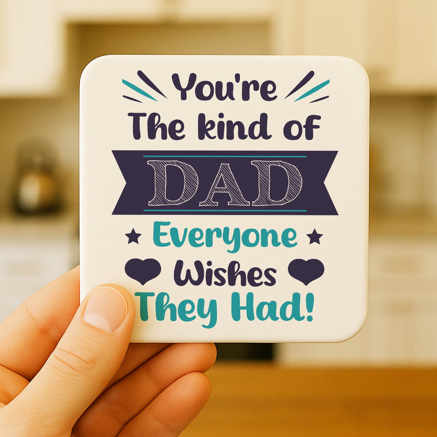 Dad Coaster Gift From Daughter and Son Novelty Fathers Day Gift