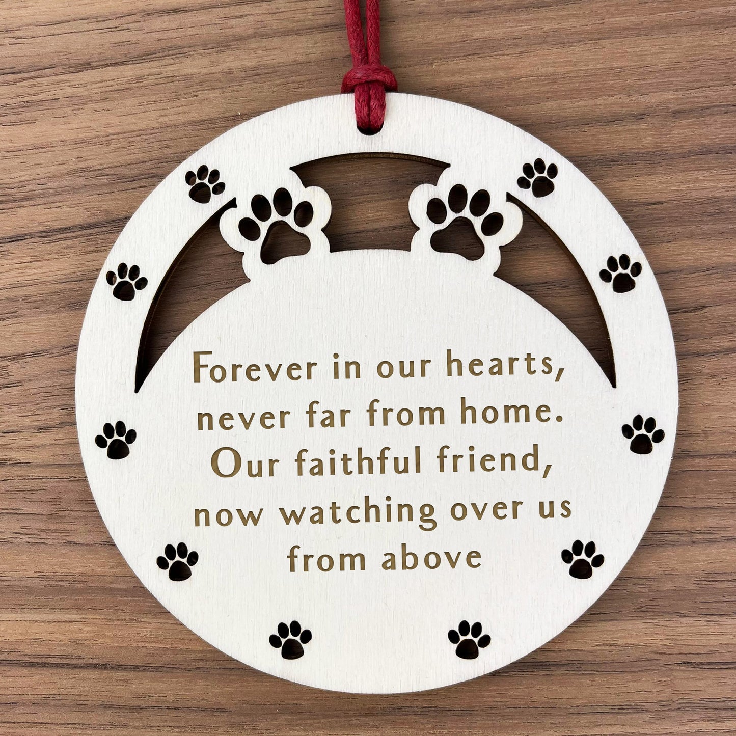 Dog Memory Christmas Wooden Engraved Bauble Pet Puppy Memorial