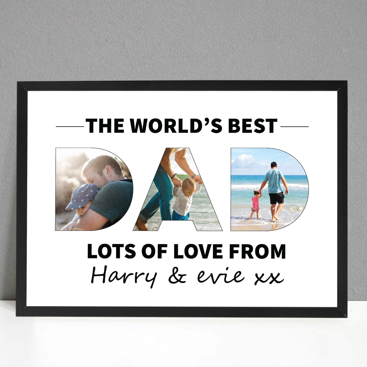 Personalised Fathers Day Print Framed DAD Pictures Dad Birthday