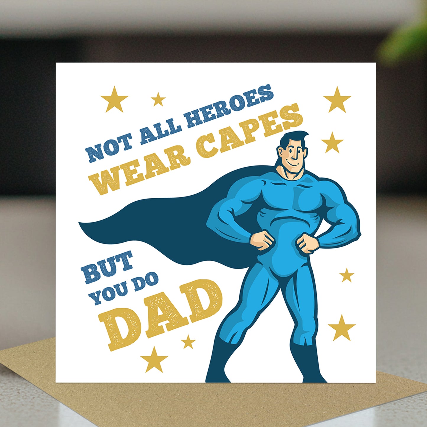 Superhero Dad Card From Daughter Son Novelty Dad Card
