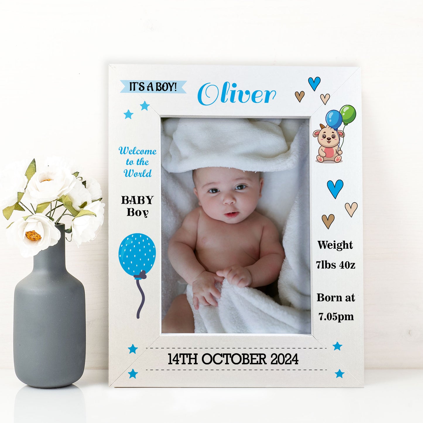 Nursery Picture Frame For Baby Boy Photo Frame Personalised
