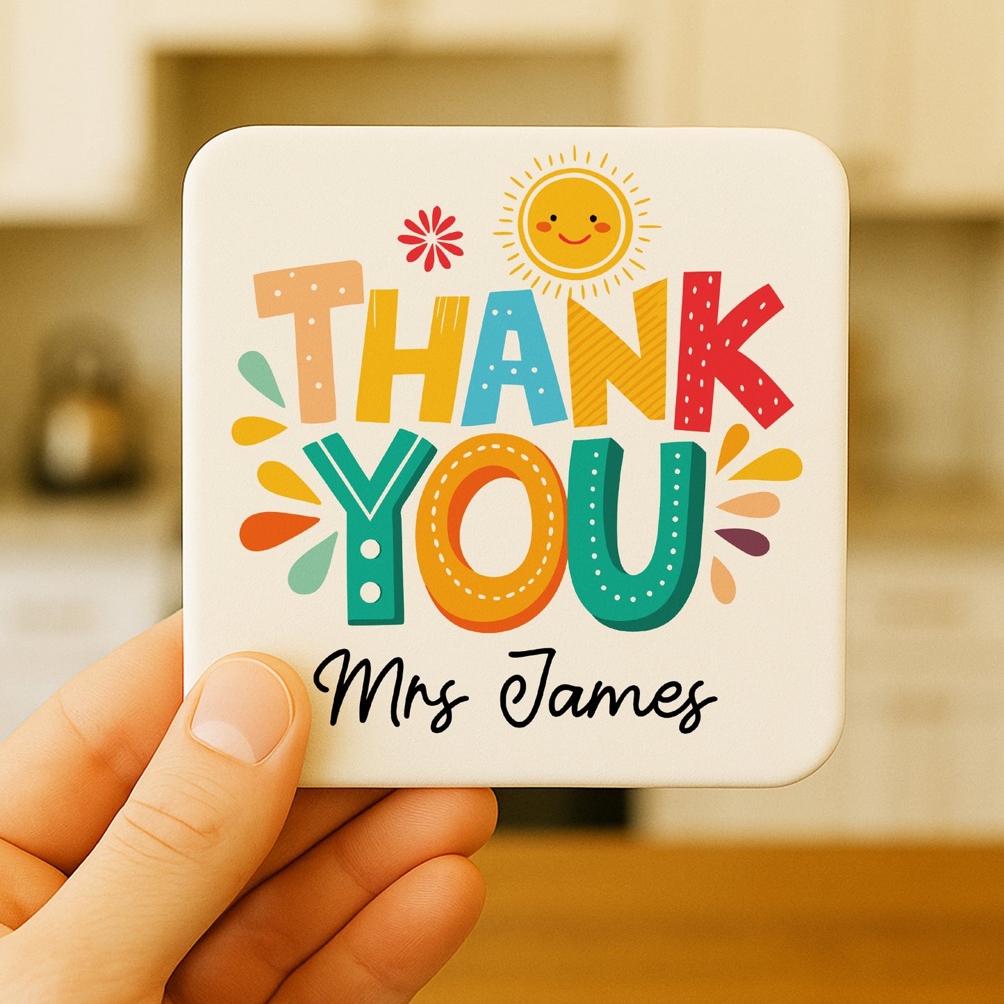Thank You Gift For Teacher Personalised Coaster From Student