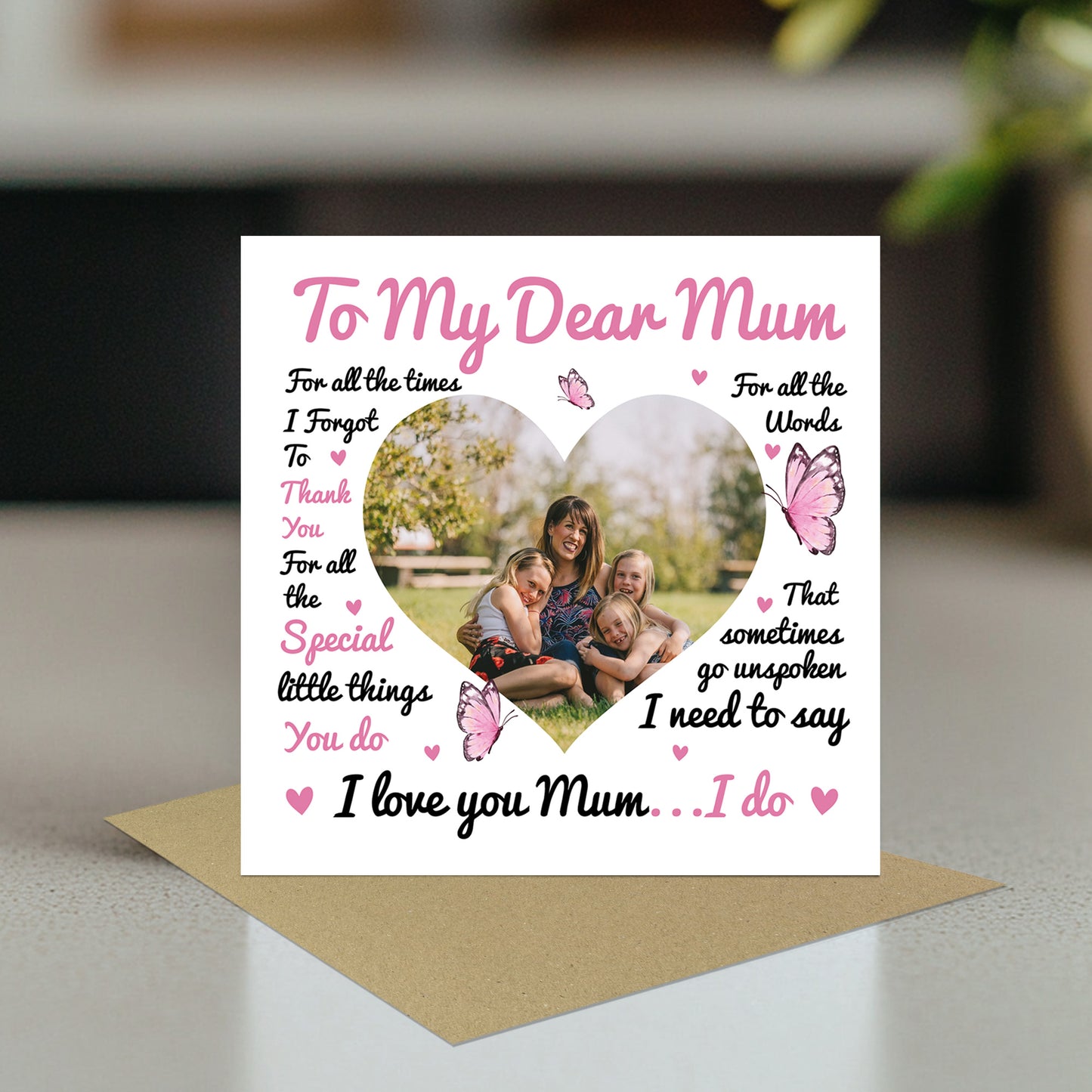 My Dear Mum Card, Personalised Photo Mum Card, Card For Mum