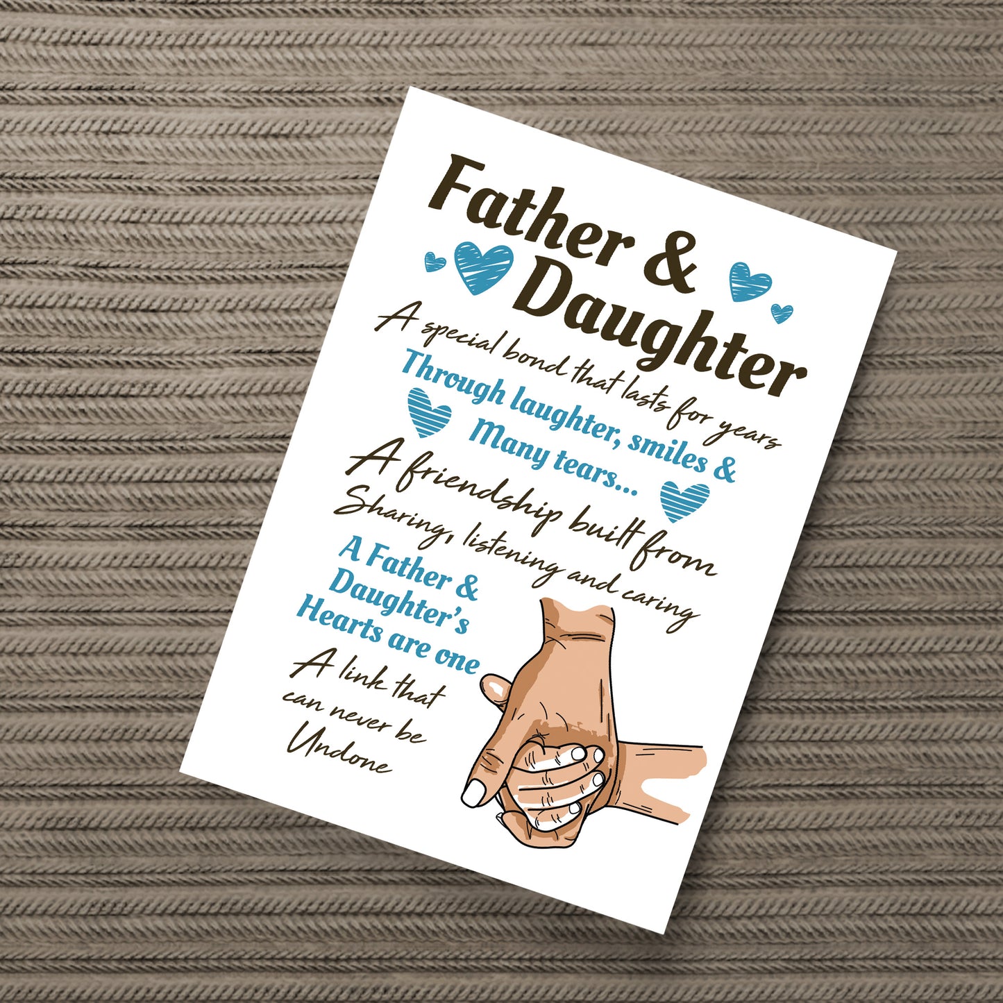 Father And Daughter Gift Black A4 Wood Frame Father's Day