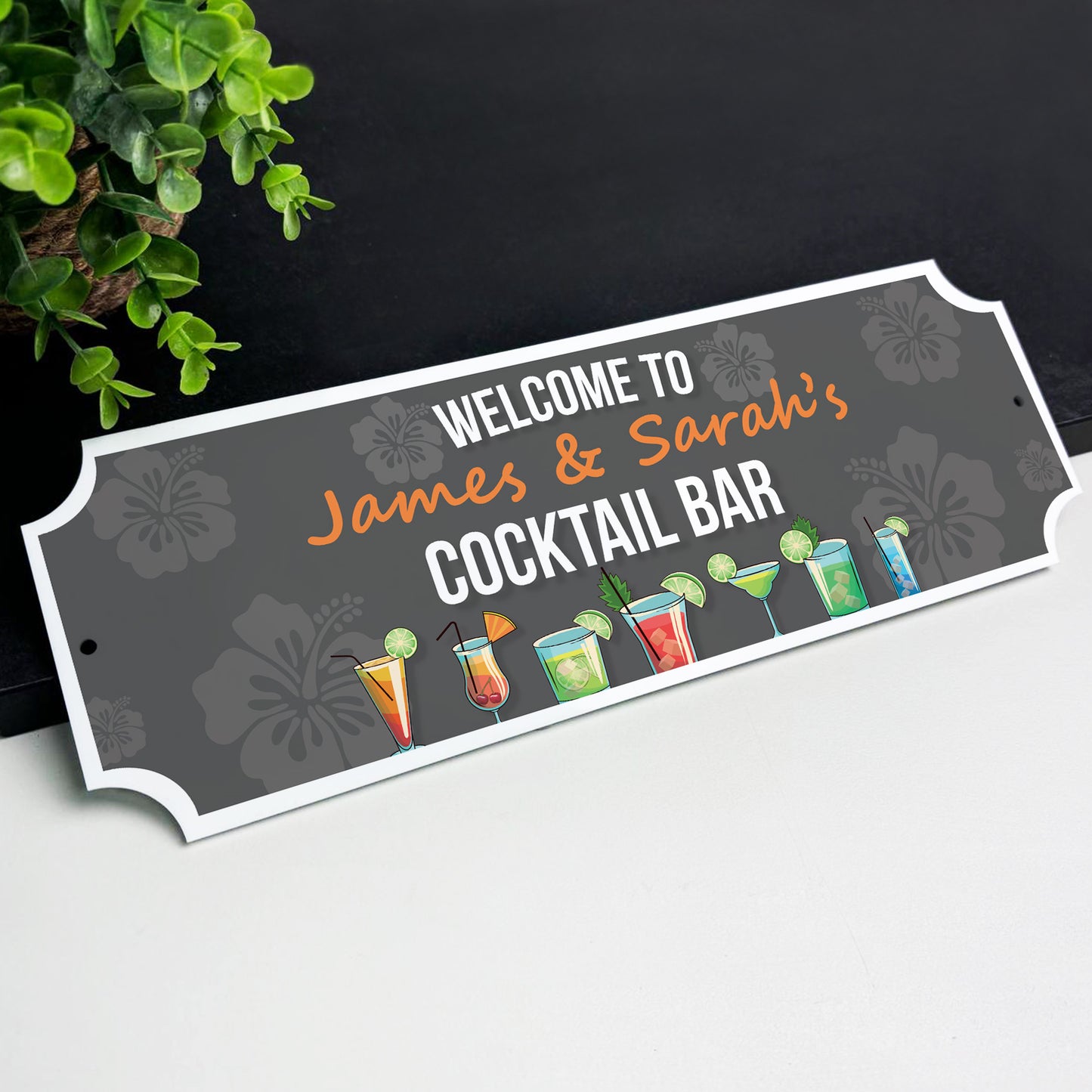 Personalised Cocktail Bar Sign Vintage Home Bar Indoor Outdoor