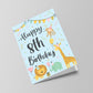 8th Birthday Jungle Animals Card for Girls Boys 8 Year Old Child