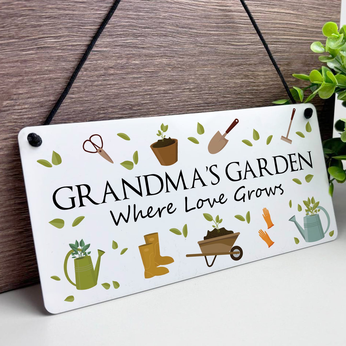 Grandmas Garden Sign For Outside Hanging Shed Plaque Yard