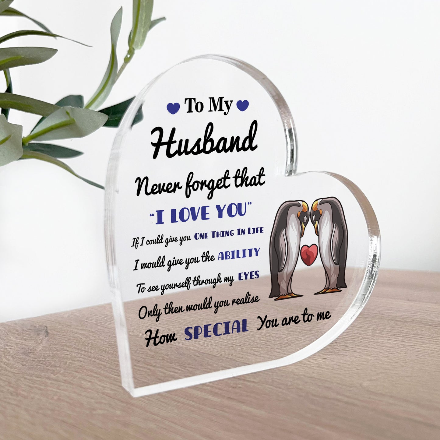 Never Forget That I Love You Gift For Husband Acrylic Plaque