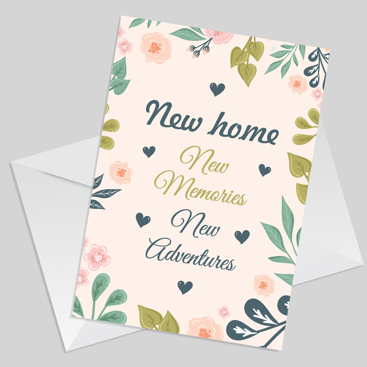 new home card and heart congratulations keepsake, house warming