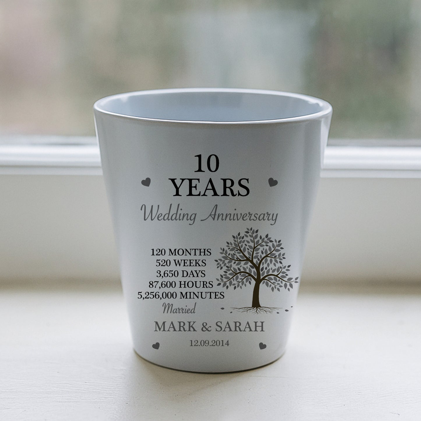 Personalised 10th Anniversary Gift Husband Wife Wedding Plant Po