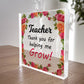 Special Gift For Teacher Thank You For Helping Me Grow Block