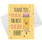 Teacher Thank You Card Multipack of 6 End of Term Leaving School