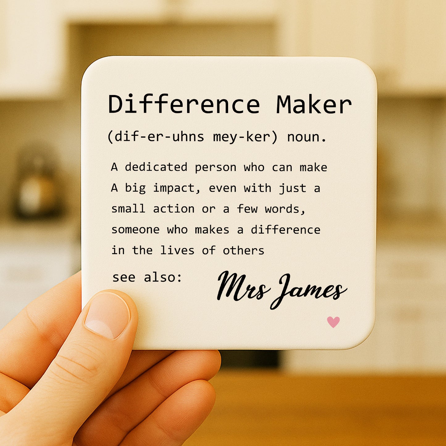 Gift For Teacher Personalised Coaster For Teacher Appreciation