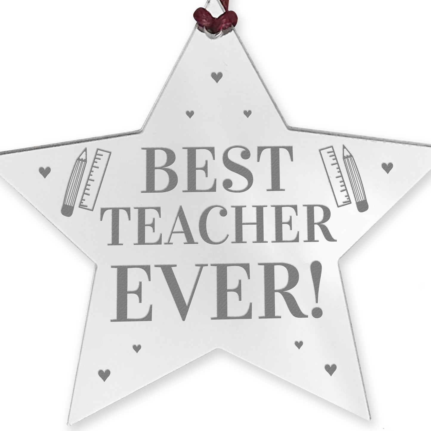 BEST TEACHER EVER Gift Acrylic Hanging Star Teacher Gifts