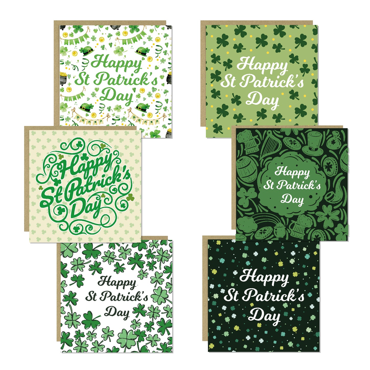 St Patricks Day Card Pack of 12 Card Multipack Happy St Patricks