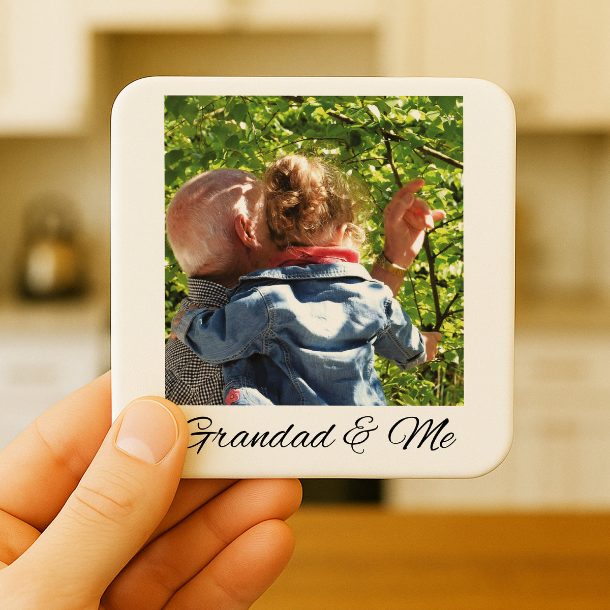 Personalised Grandad Gift Grandad And Me Photo Coaster Gift