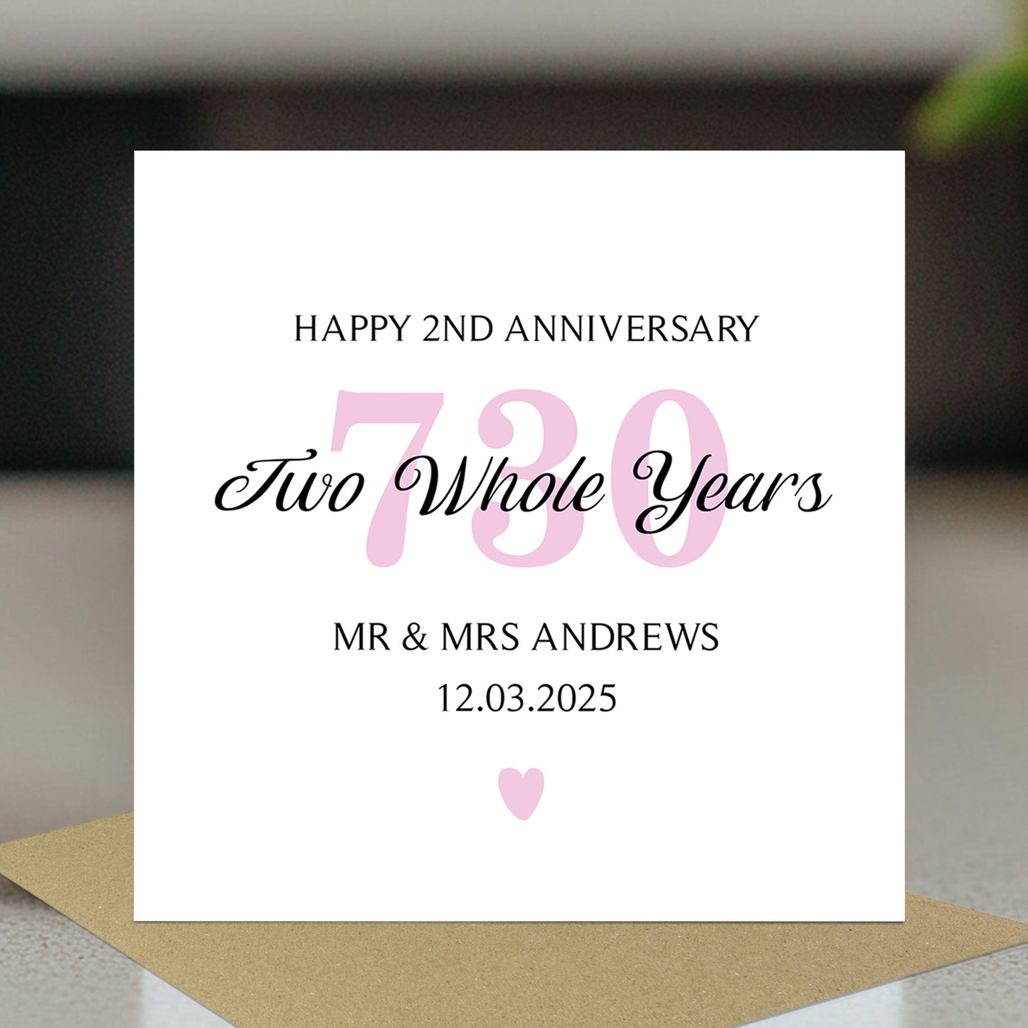 Personalised 2nd Wedding Anniversary Card For Husband Wife