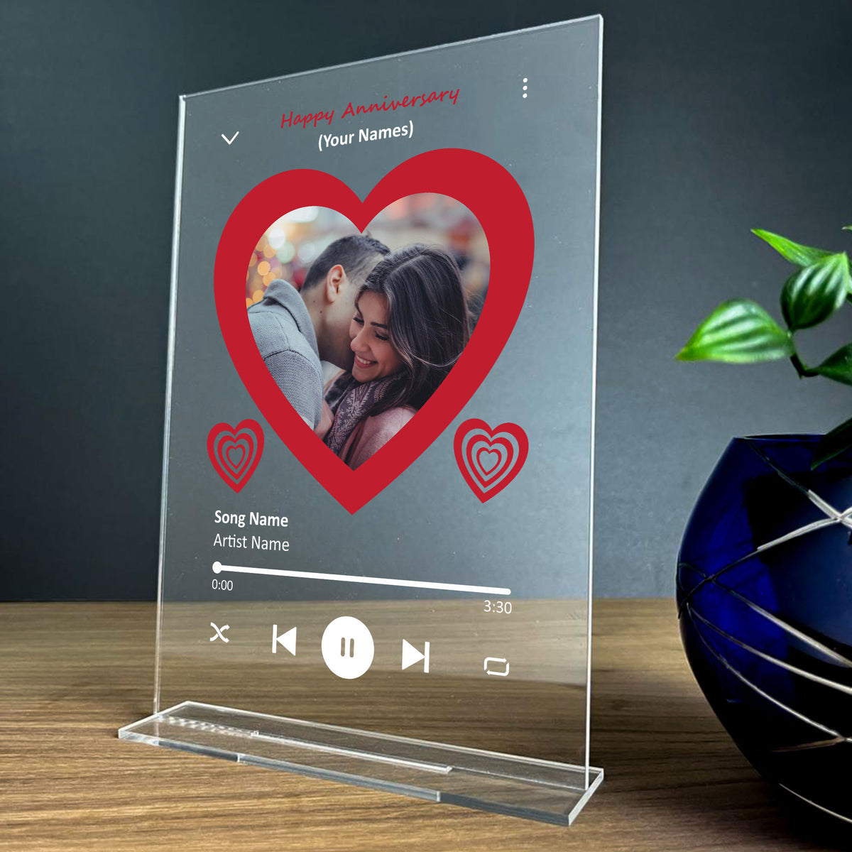 Personalised Happy Anniversary Song Plaque Gift For Couples