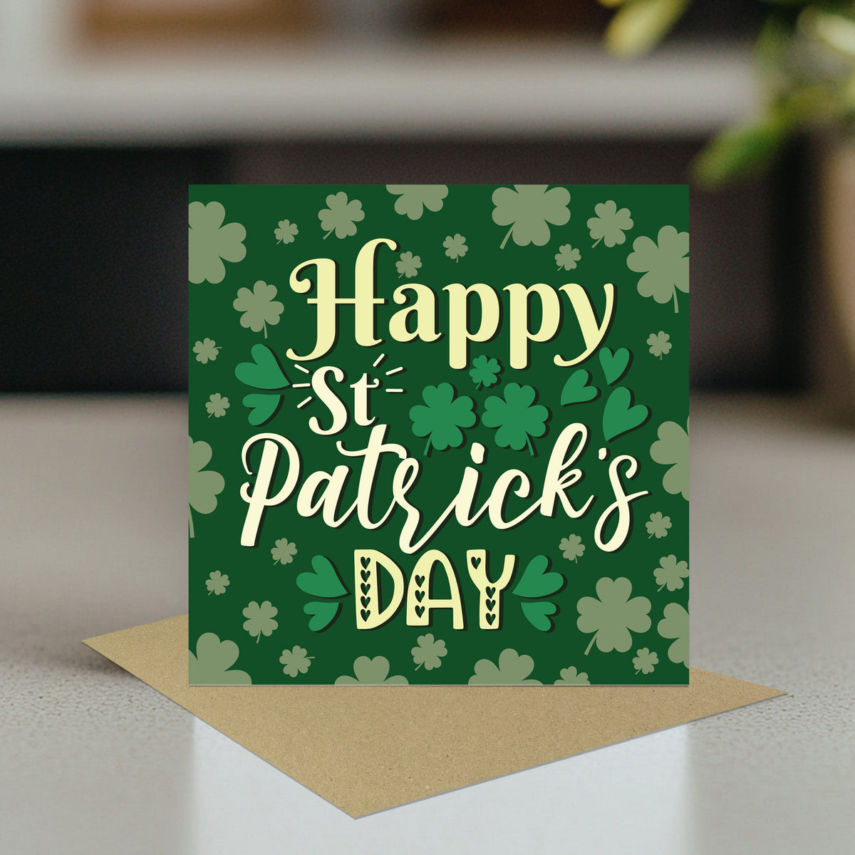 St Patricks Day Card Irish Day Cards with Shamrocks