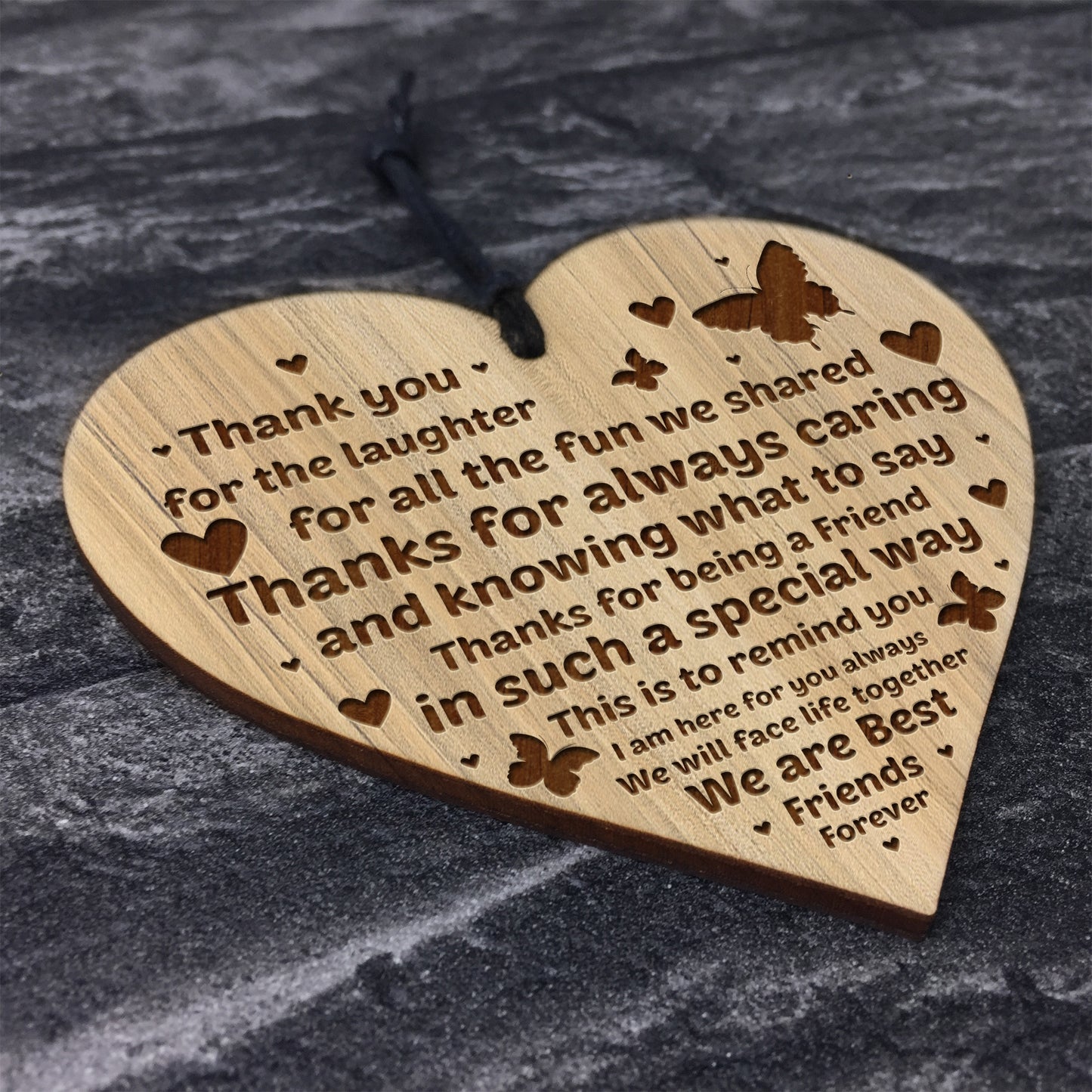 Friendship Gift Best Friend Plaque Shabby Chic Wood Heart
