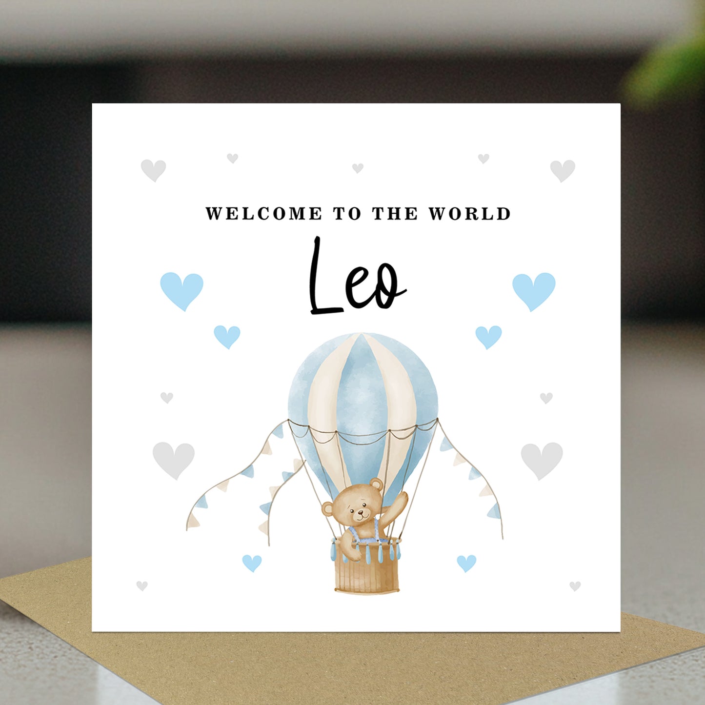 Personalised New Baby Card Welcome To The World Card