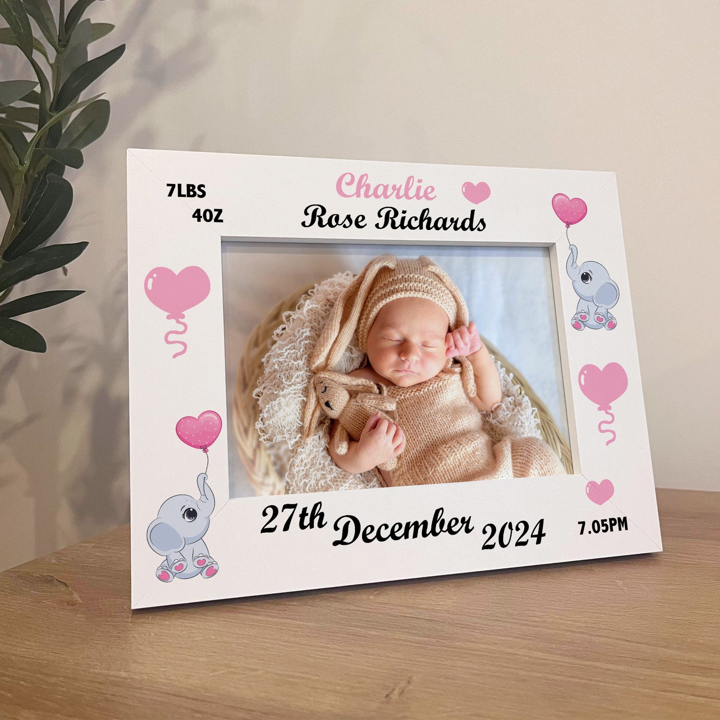 Personalised Baby Gift Photo Frame Birth Details Nursery Decor