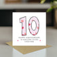 10th Wedding Anniversary Card With Envelope For Wife Husband