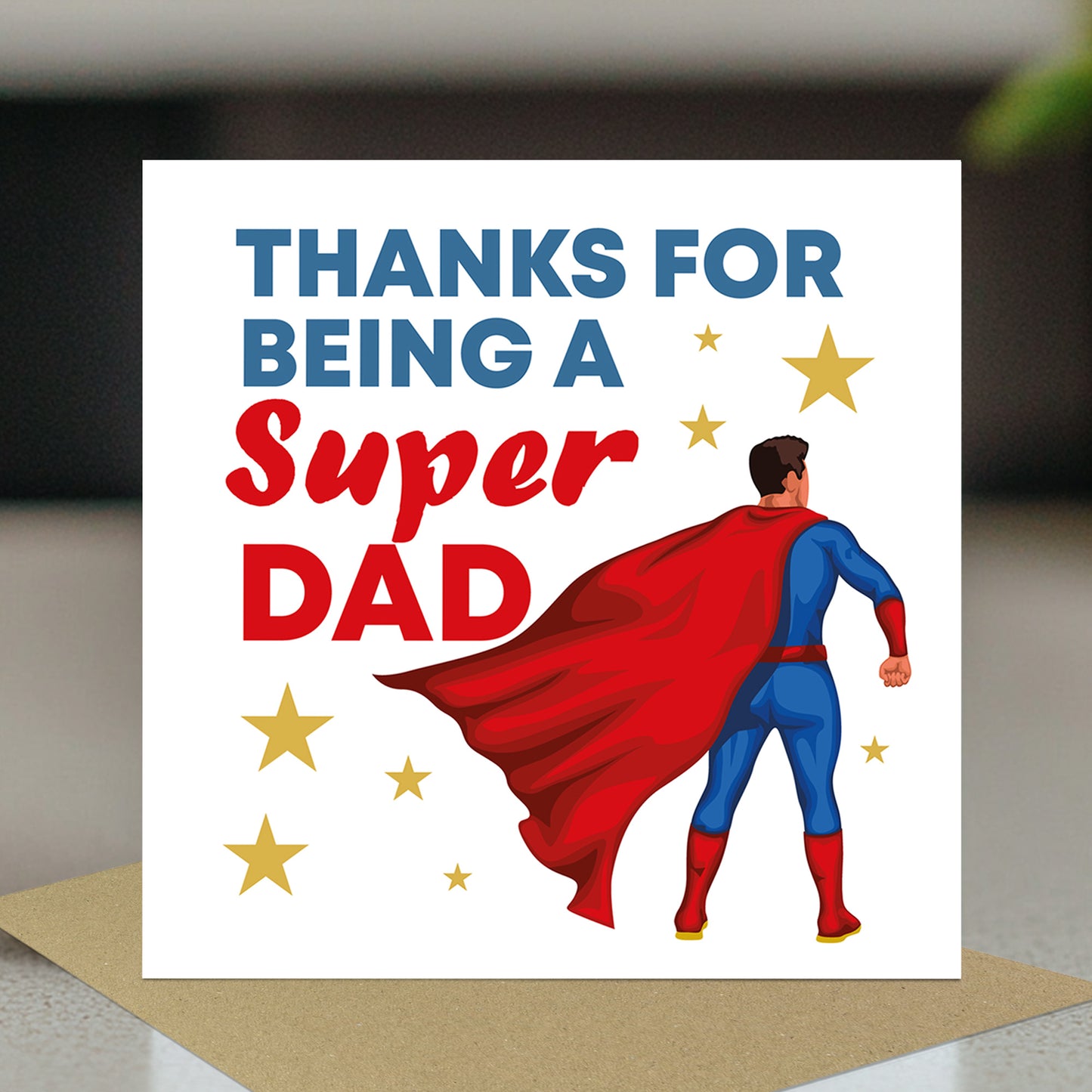 Super Dad Thank You Card For Fathers Day Birthday 145 x 145mm
