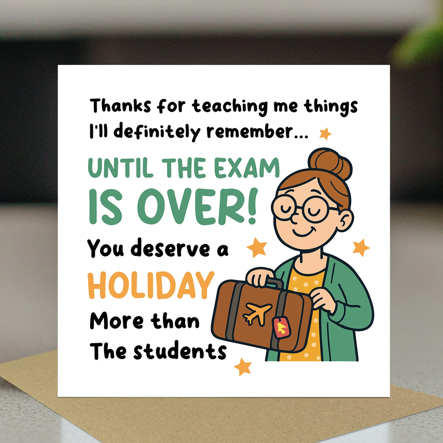 Funny Card For Teacher Teacher Appreciation Card Thank You