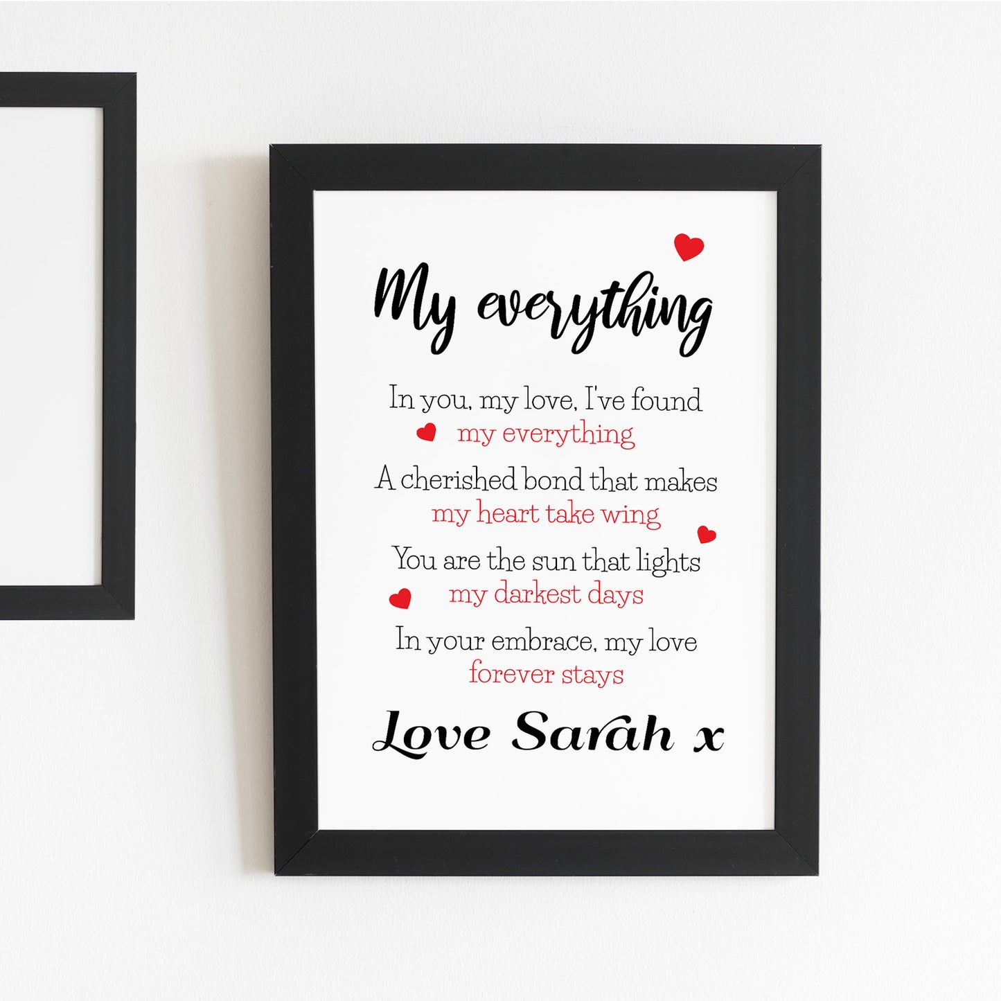 Gift For Husband Wife MY EVERYTHING Framed Print Personalised