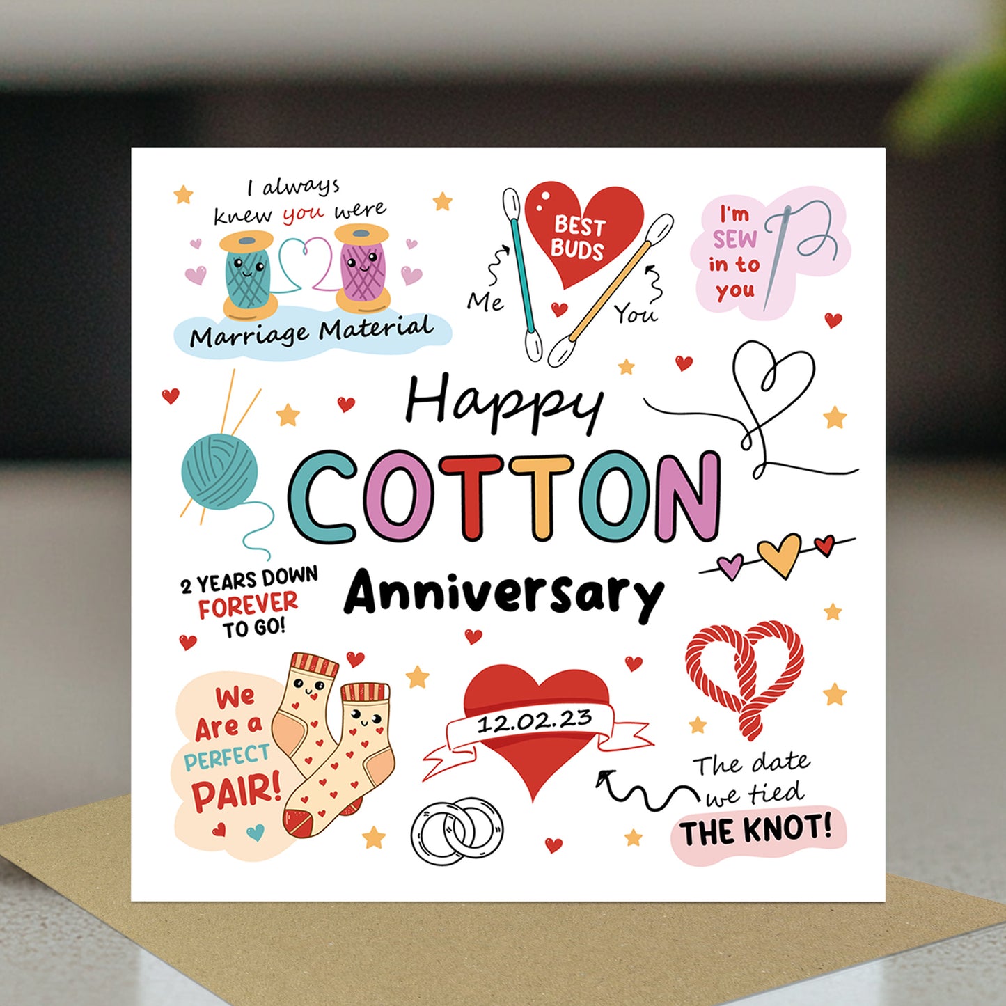 Funny 2nd Anniversary Card Cotton Anniversary Cards For Husband