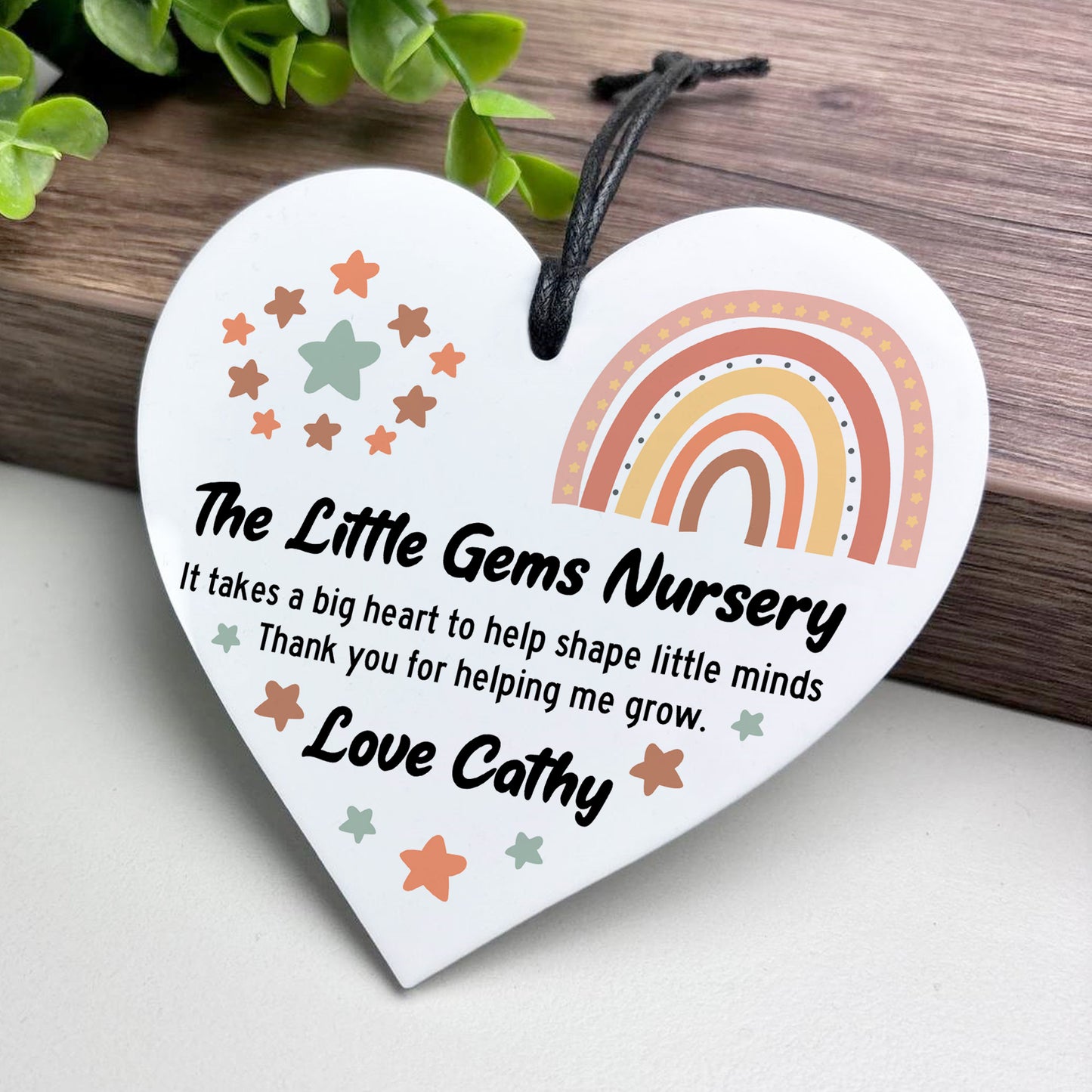 Gift For Teacher Heart Acrylic Plaque Personalised Thank You