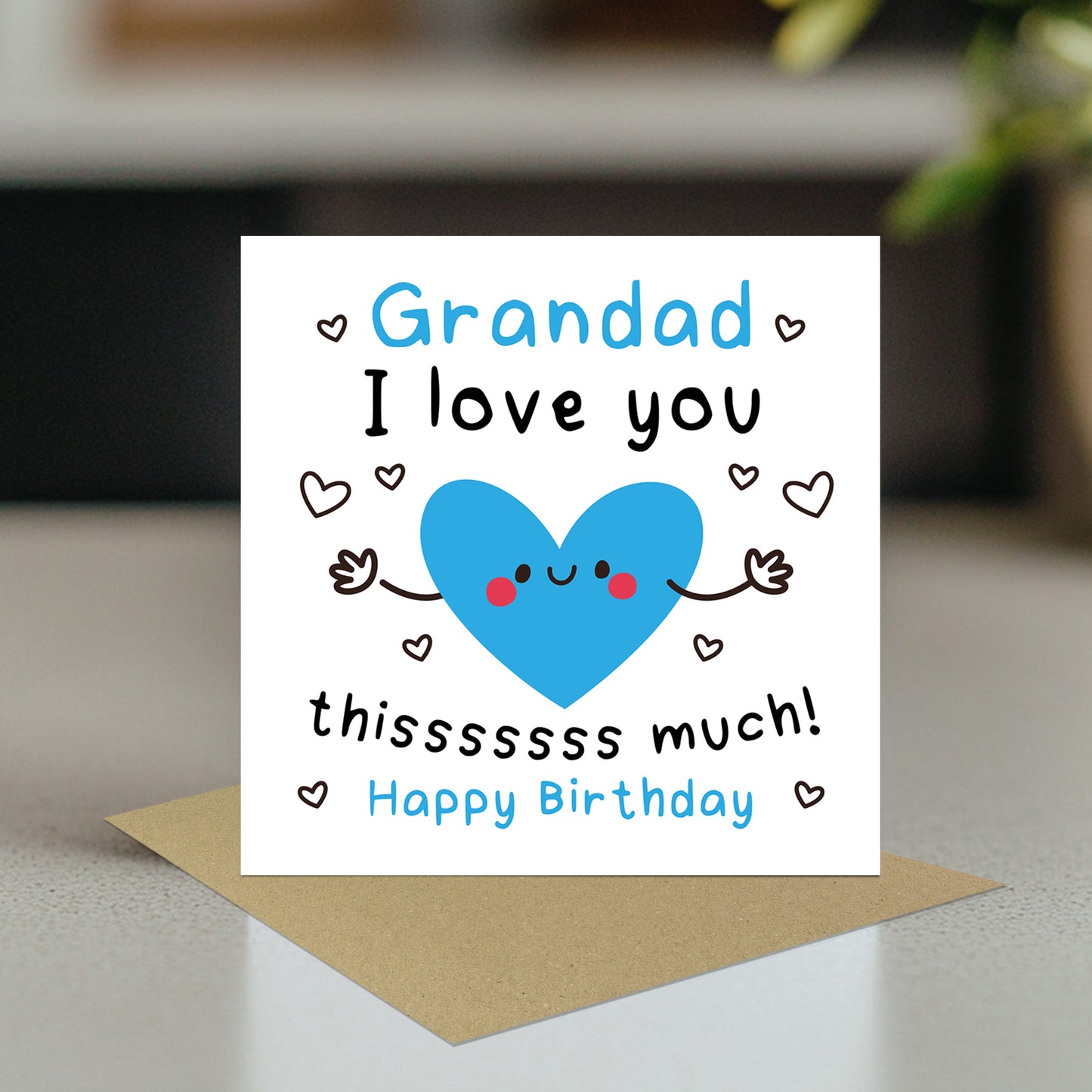 Birthday Card For Grandad With Envelope Happy Birthday Cards