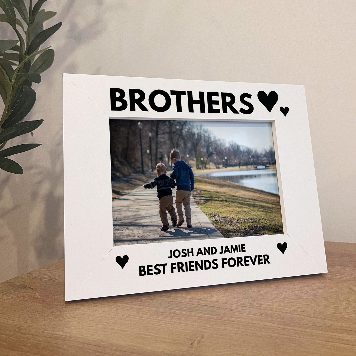 Personalised Brother Gift White 7x5 Photo Frame Birthday Gift