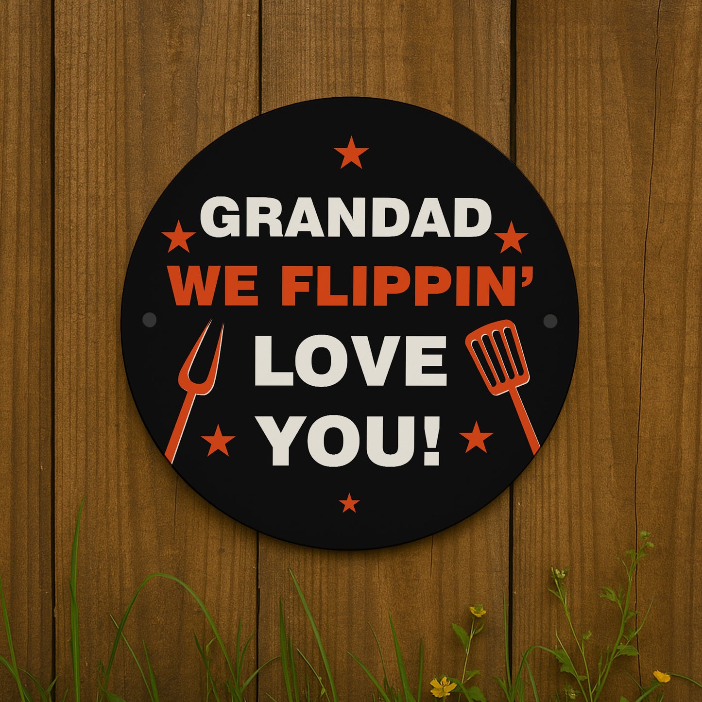 Fathers Day Gift For Grandad Flippin Love You Grandad BBQ Sign