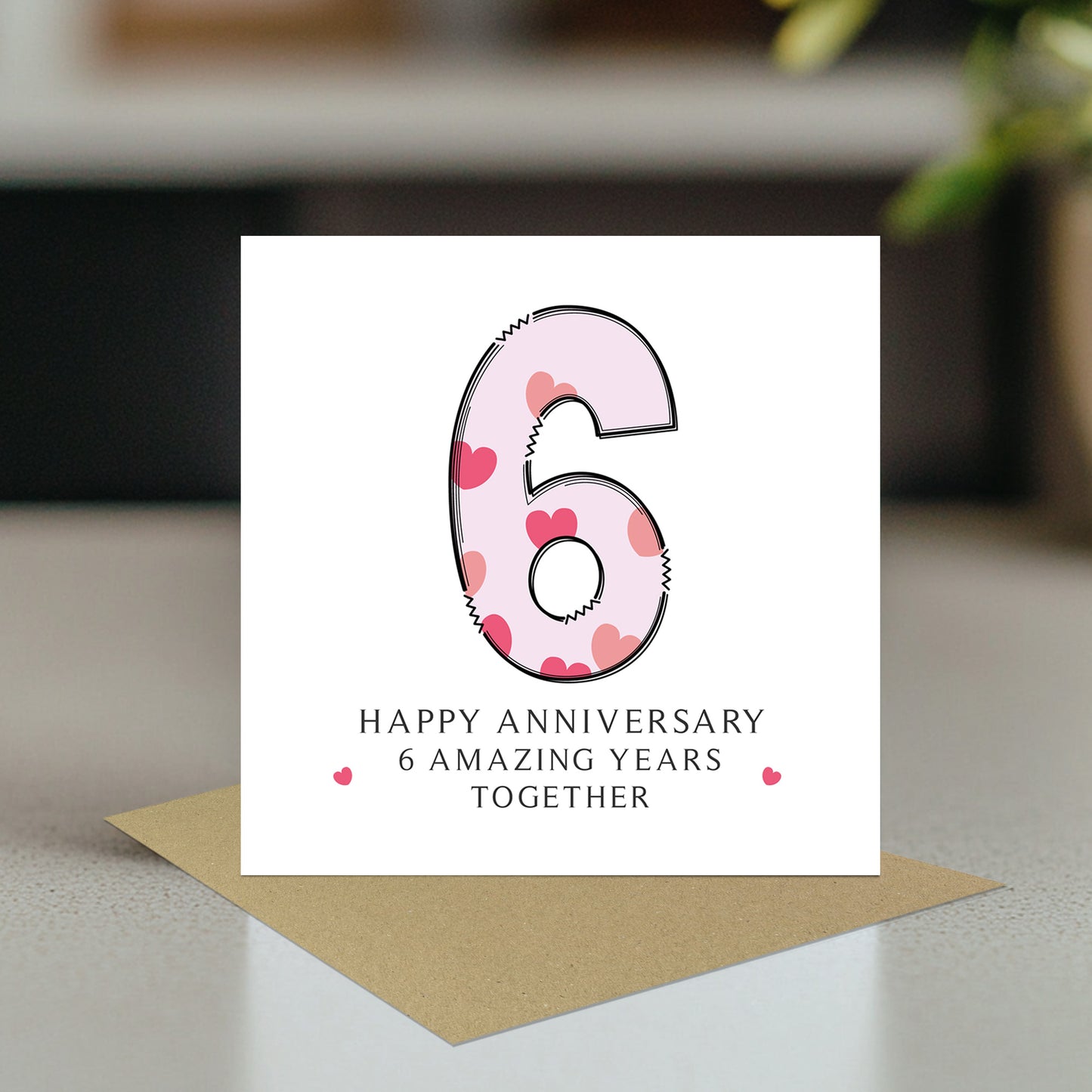 6th Wedding Anniversary Card With Envelope 6th Anniversary Cards