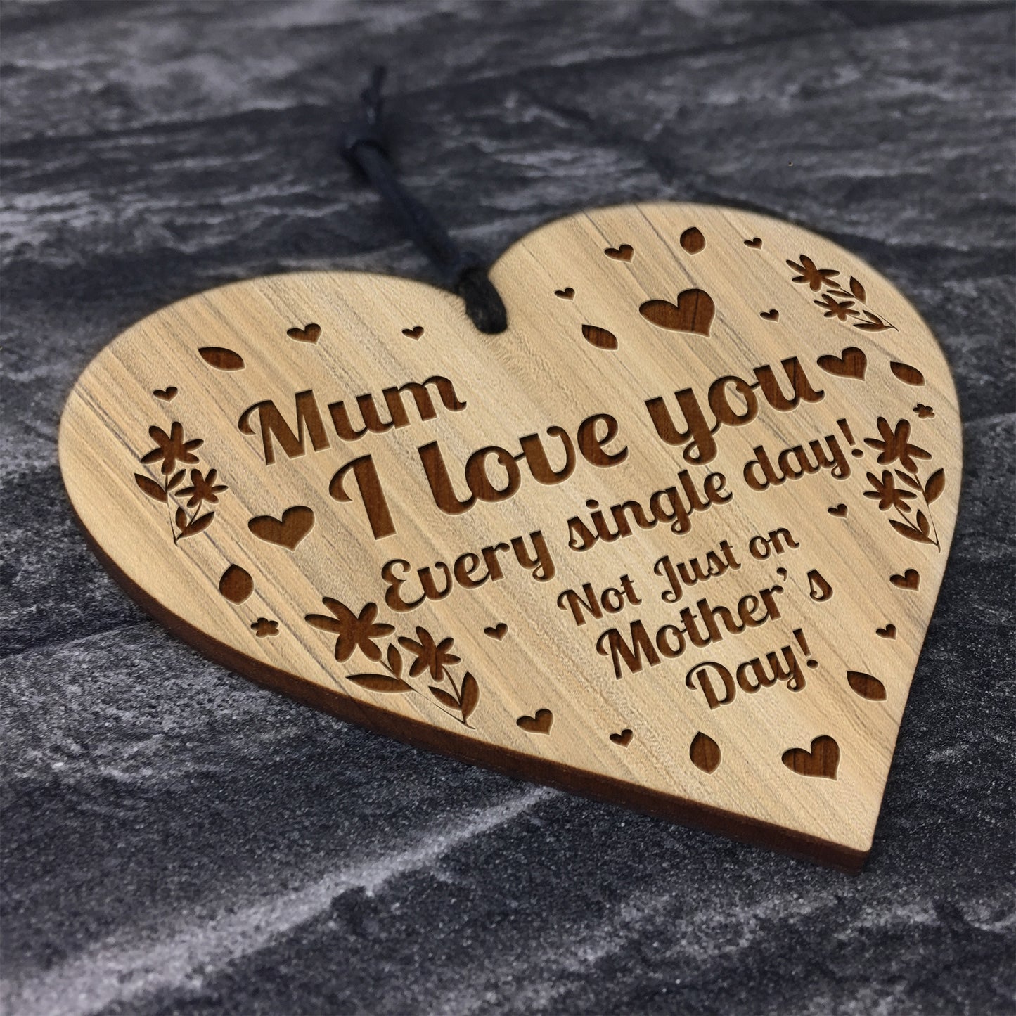 Special Mothers Day Gift Wood Heart Floral Gift For Mum