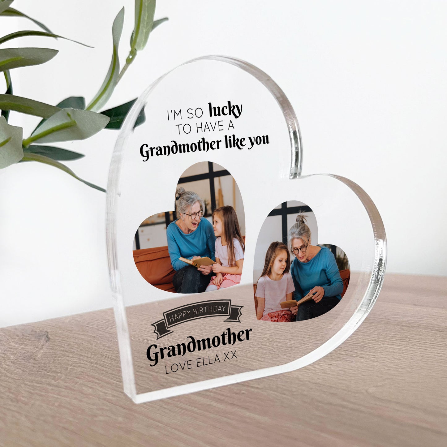 Grandma Gifts from Grandchildren, Acrylic Heart Plaque Grandma