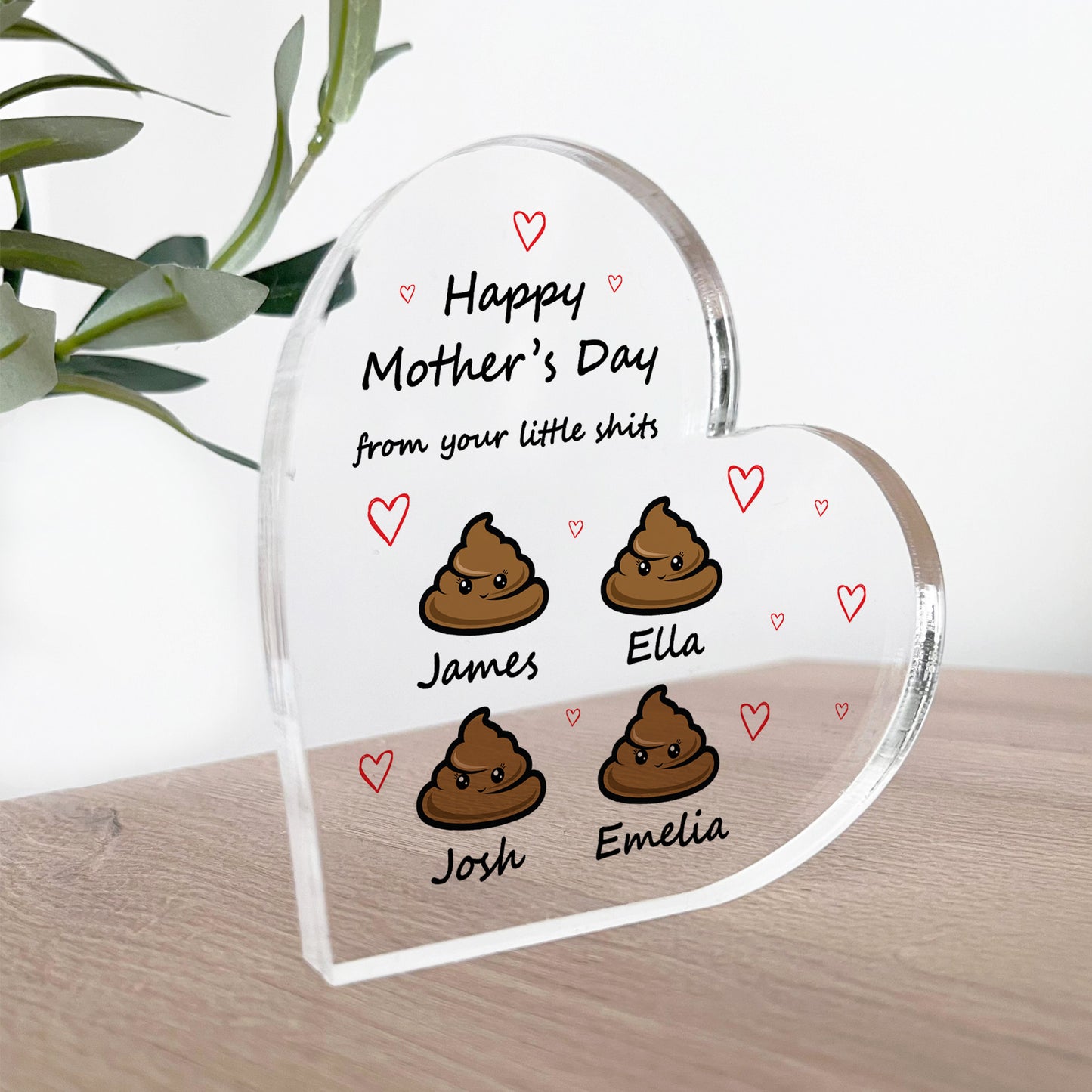 Personalised Mum Gift Mothers Day Gift Heart Plaque Funny