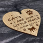 Funny Cat Gift For Cat Lovers Hanging Wood Heart Home Decor
