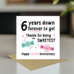 Funny Sugar Anniversary Card For Husband Wife 6th Anniversary