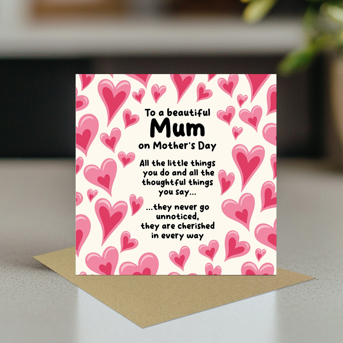 Mothers Day Card From Daughter Mum Card With Envelope Mum Cards