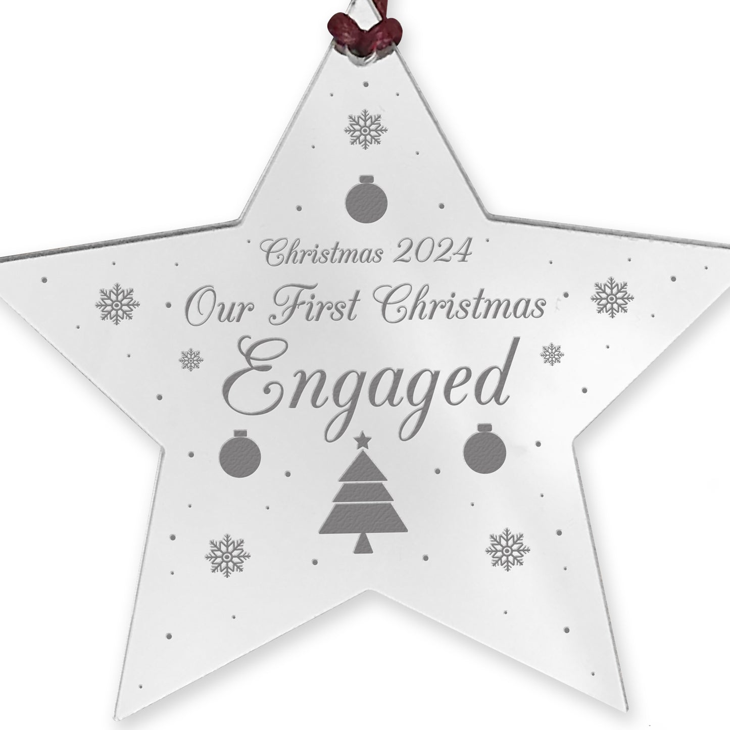 Our First Christmas Engaged Decoration Personalised Bauble