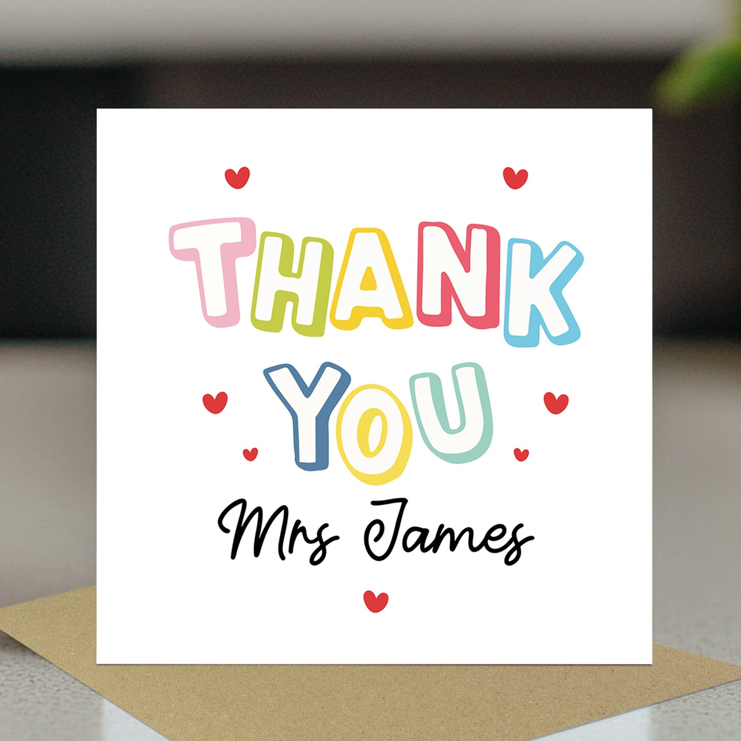 Personalised Teacher Thank You Cards End of Term Leaving School