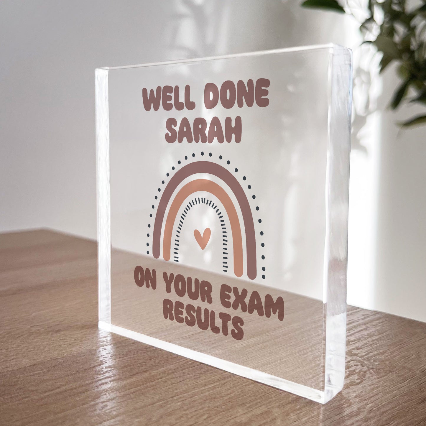 Well Done On Your Exam Results Personalised Acrylic Block