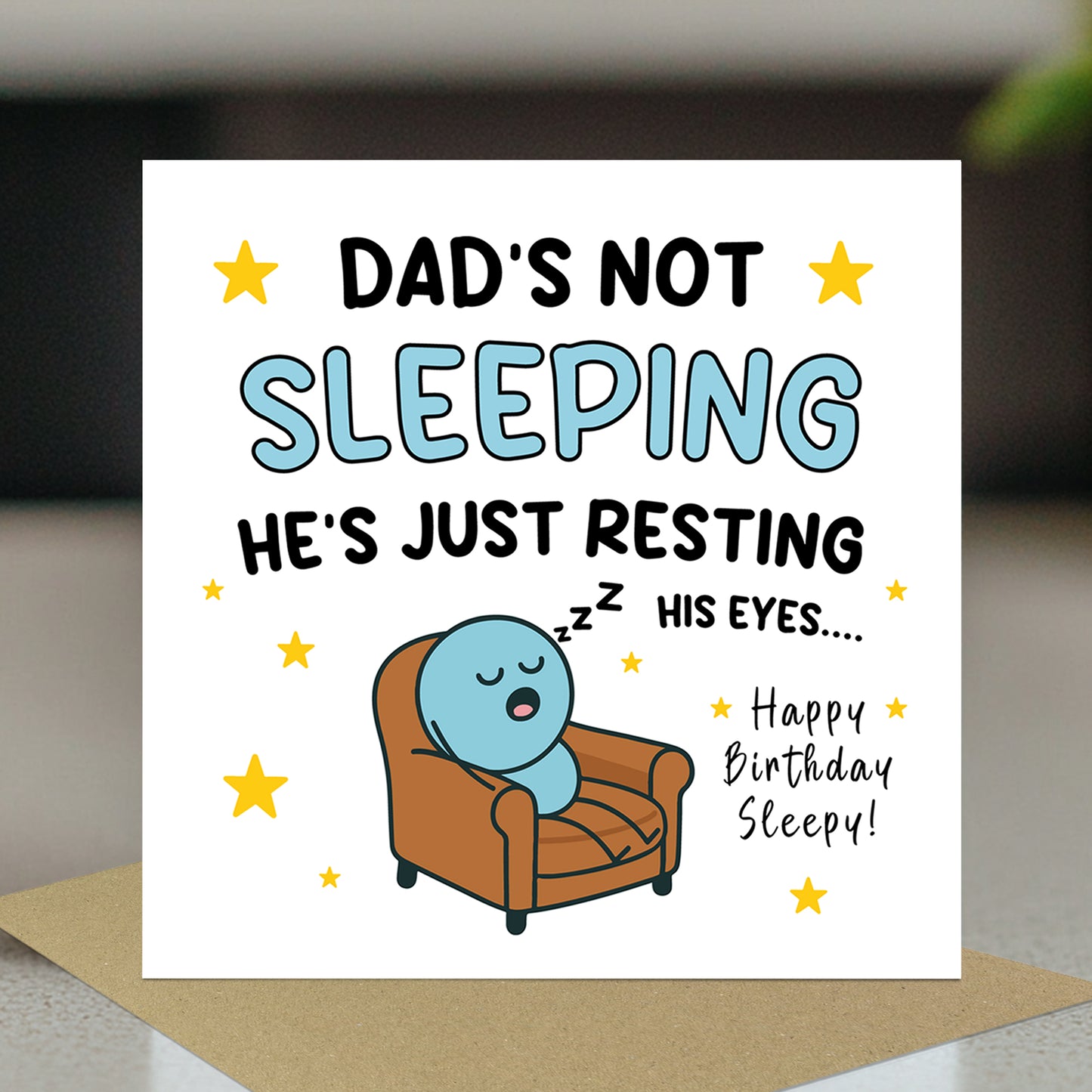 FUNNY Dad Card For Birthday Hes Just Resting His Eyes Humour